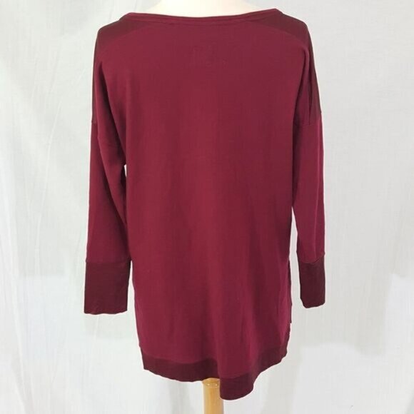 NESH Burgundy Wine French Terry Pullover Top S - Picture 4 of 6